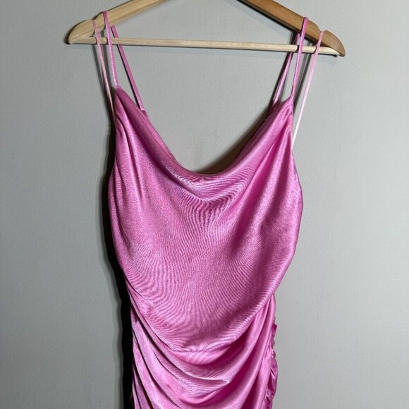 Bardot Revolve Mini Ruched Dress Women's 6 Small Vint Pink Cocktail Party Event - Picture 6 of 13